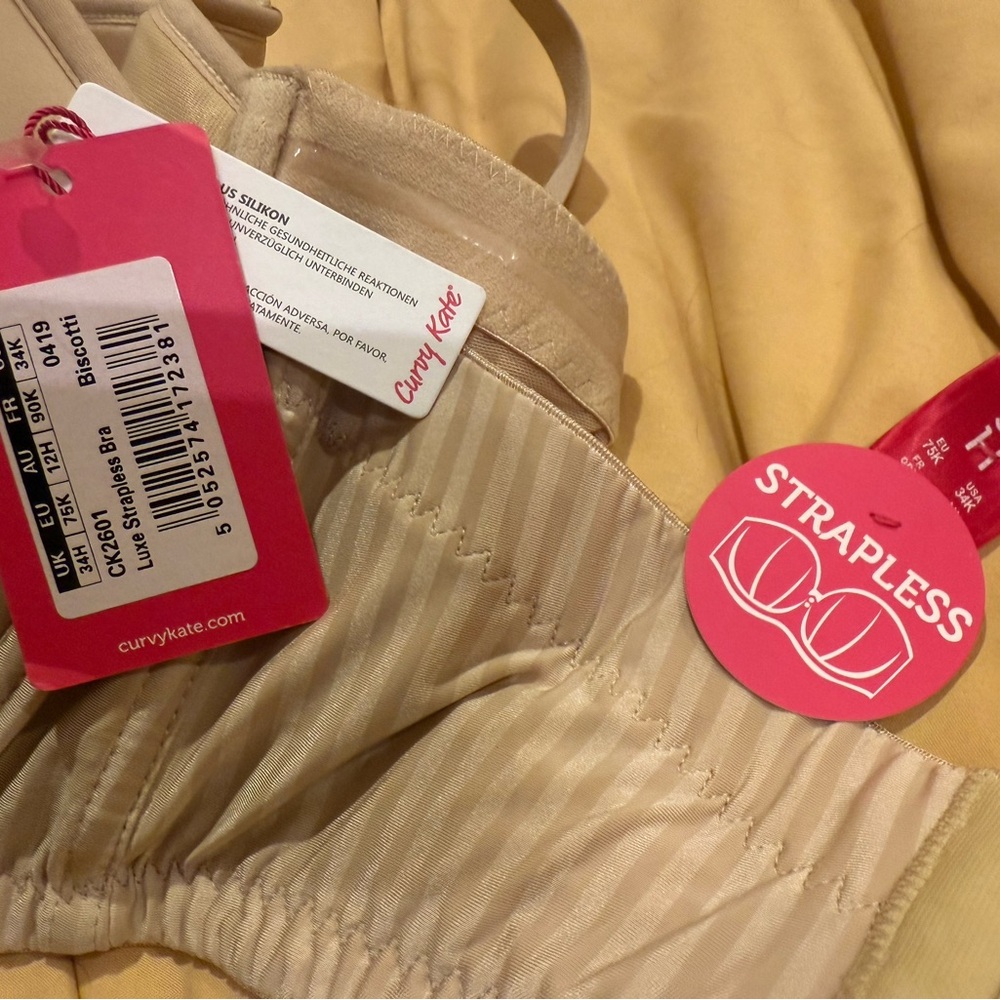 (NWT) Curvy Kate LUXE Multiway Strapless Bra 34H (34K) / Biscotti /large bust - Picture 8 of 16